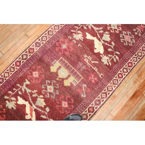 Vintage Turkish Eggplant Color Runner No. 30268