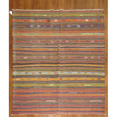 Square Turkish Kilim No. 30276