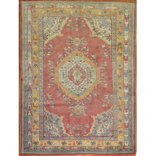 Vintage Turkish Oushak Medallion Rug No. 30317