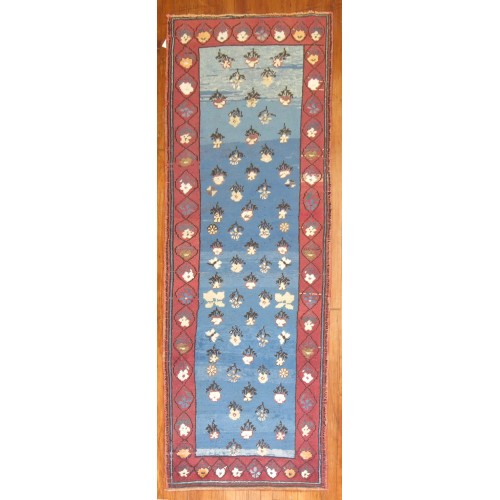 Blue Vintage Turkish Konya Runner No. 30623