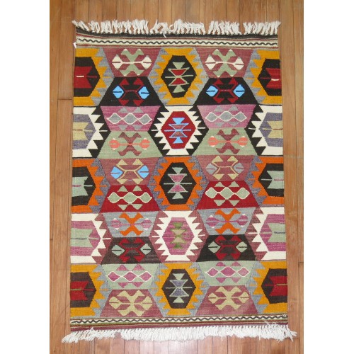 Vintage Funky Turkish Kilim No. 30722