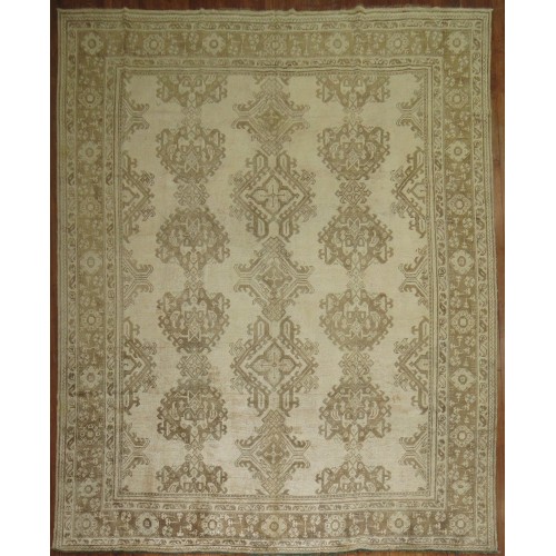 Antique Crab Neutral Oushak Rug No. 30767