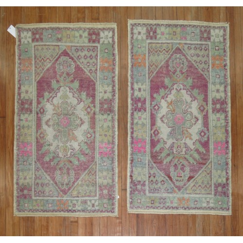 Pair of Purple Turkish Rugs No. 30771