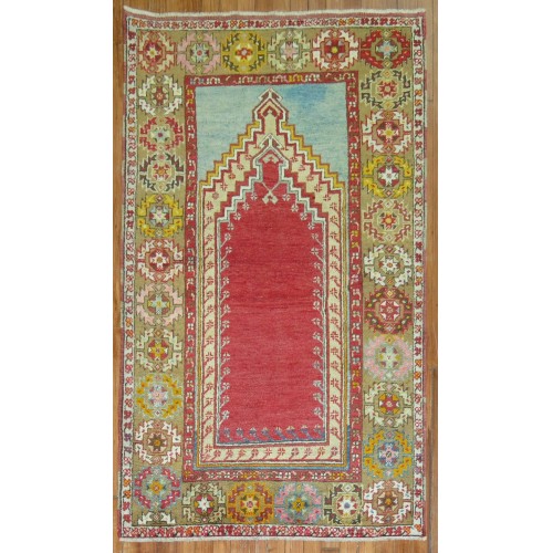 Vintage Turkish Prayer Niche Rug No. 30812