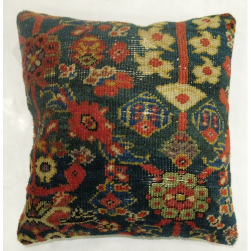 Green Mahal Patchwork Rug Pillow No. 3087n