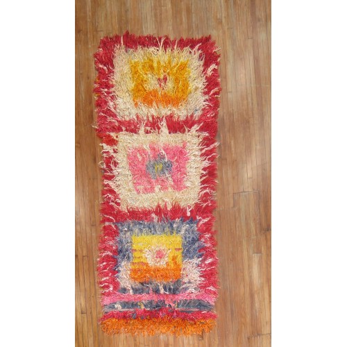 Bohemian Vintage Turkish Shag Rug No. 30880