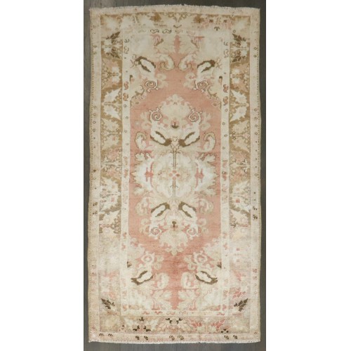Pink Antique Turkish Melas Scatter Rug No. 30947