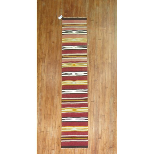 Red Navajo Style Kilim Runner No. 30949