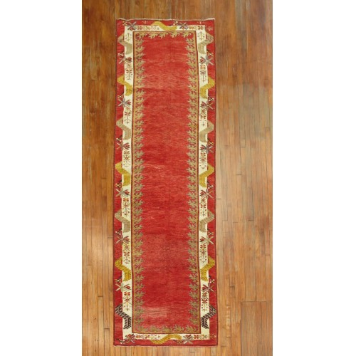 Red Vintage Turkish Runner No. 31177