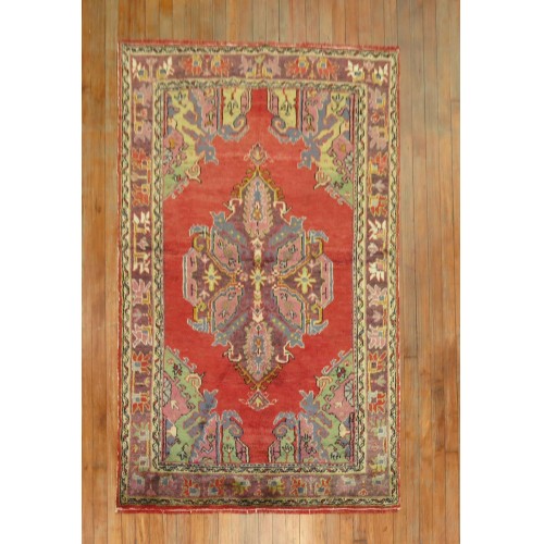 Bright Vintage Turkish Rug No. 31198