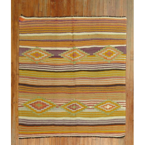 Square Vintage Turkish Kilim No. 31201