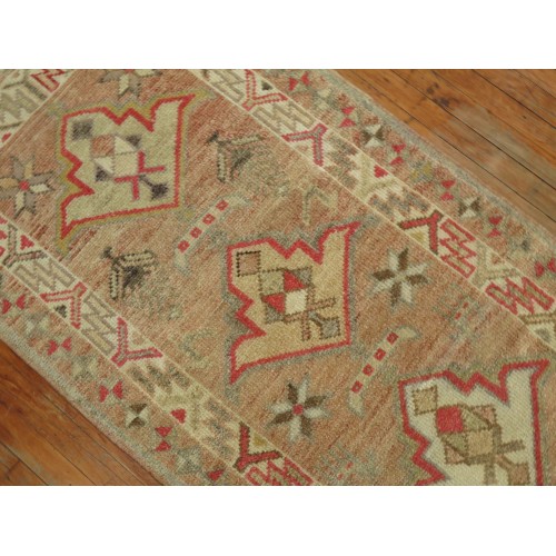 Pink Anatolian Turkish Runner No. 31210