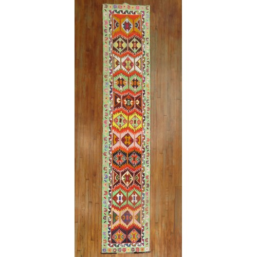 Colorful Turkish Anatolian Runner No. 31304