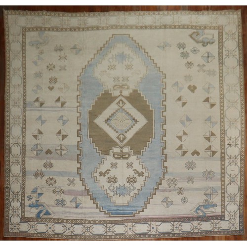 Large Blue Cream Turkish Rug No. 31318