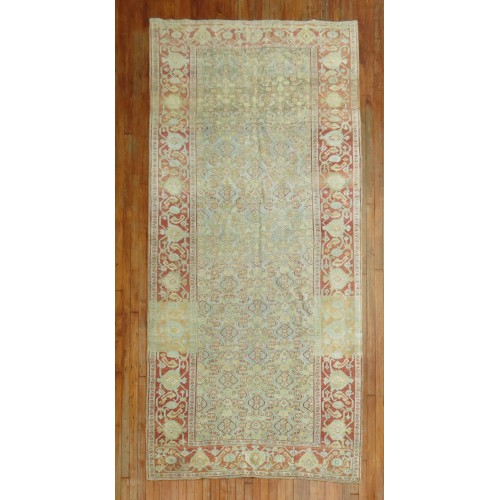 Light Blue and Terracotta Persian Bidjar Rug No. 31388