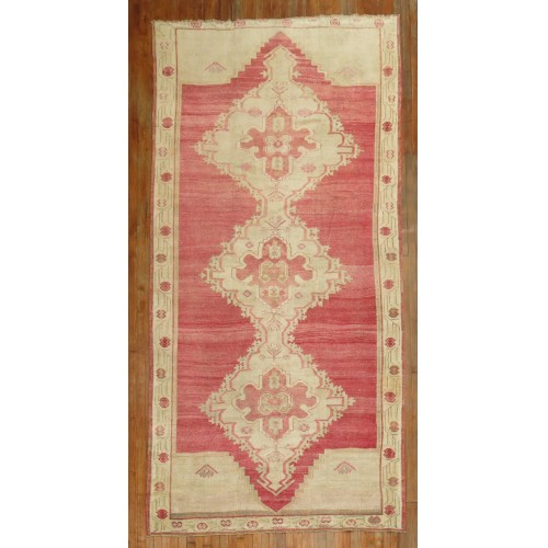 Pink Red Turkish Gallery Rug No. 31391