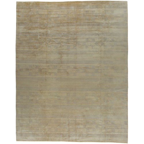 Part Silk Modern Tibetan Rug No. 31420