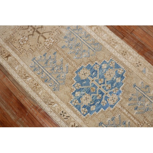 Brown Blue Vintage Persian Runner No. 31469