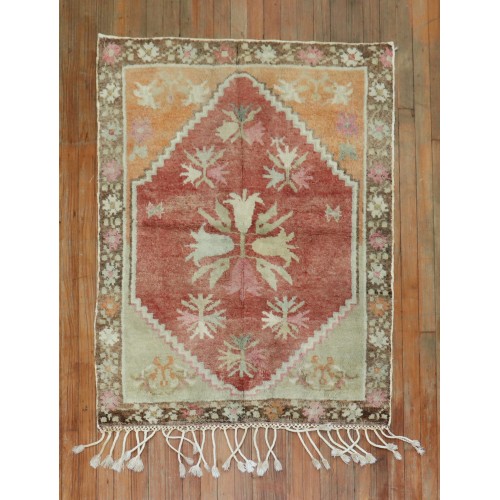 Vintage Turkish Floral Rug No. 31498