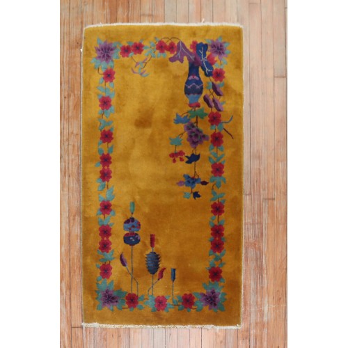 Gold Chinese Art Deco Rug No. 31603