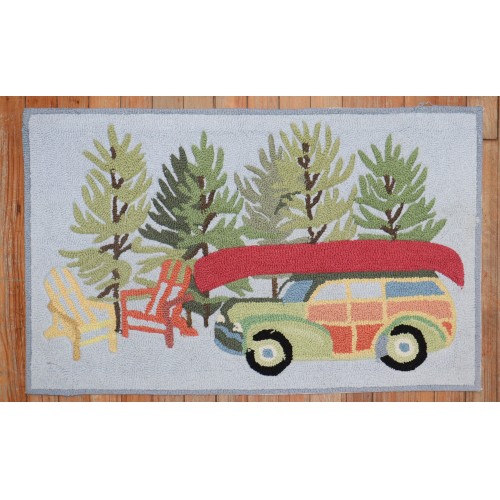 Vintage Hooked Camper Mat No. 31702