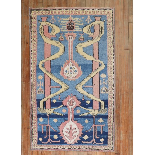 Vintage Konya Rug With Snakes No. 31770