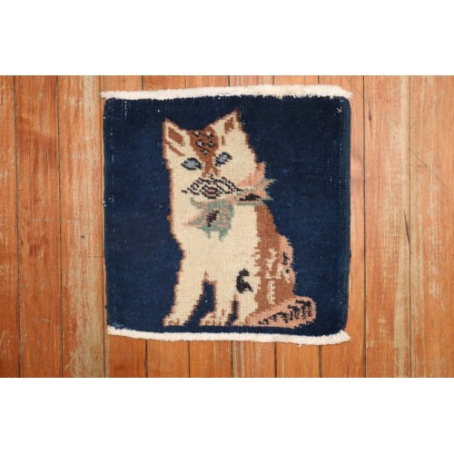 Mini Vintage Anatolian Cat Rug No. 31811