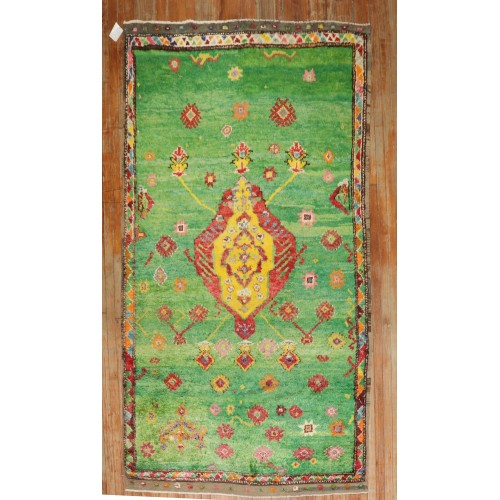 Green Turkish Tulu Shag Rug No. 31823