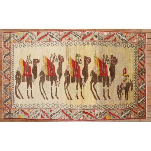 Turkish Camel Animal Pictorial Throw Rug No. 31847