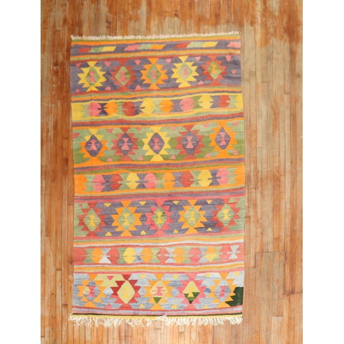 Fun Vintage Turkish Kilim No. 31876