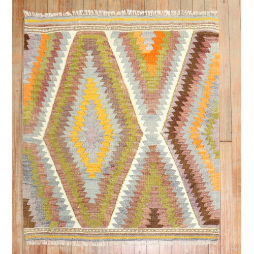 Small Turkish Kilim Flatwave No. 31887