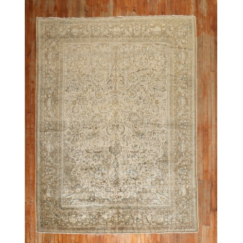 Neutral Taupe Persian Kashan Rug No. 4658