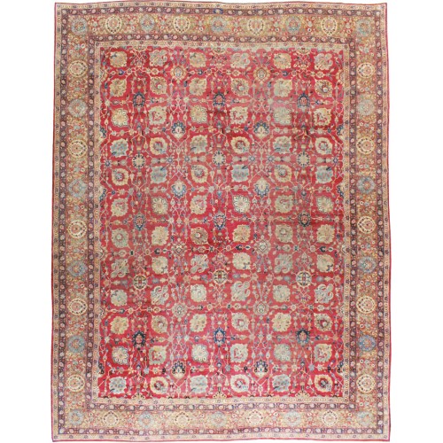 Red Blue Oversize Persian Kerman Rug No. 10193