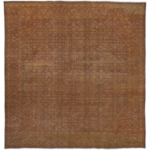 Oversize Antique Square Mahal Rug No. 6989