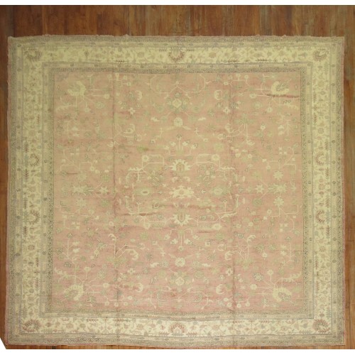 Square Antique Turkish Oushak Rug No. 7128