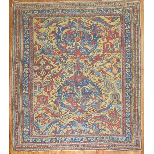 Yellow Antique Smyrna Rug No. 7566