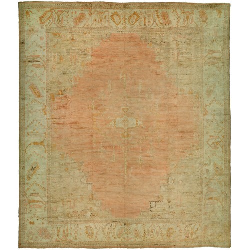 Oversize Soft Peach Antique Turkish Oushak Rug No. 7674