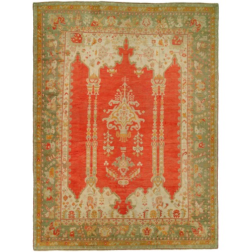 Antique Scroll Oversize Oushak Rug No. 7694
