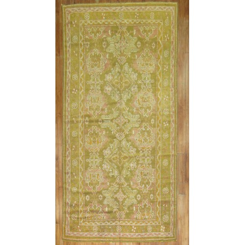 Green Antique Oushak Gallery Rug No. 7707