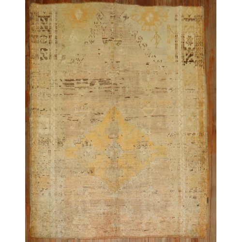 Gold Antique Turkish Oushak Rug No. 7932