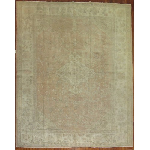 Soft Pink Antique Oushak Rug No. 7973