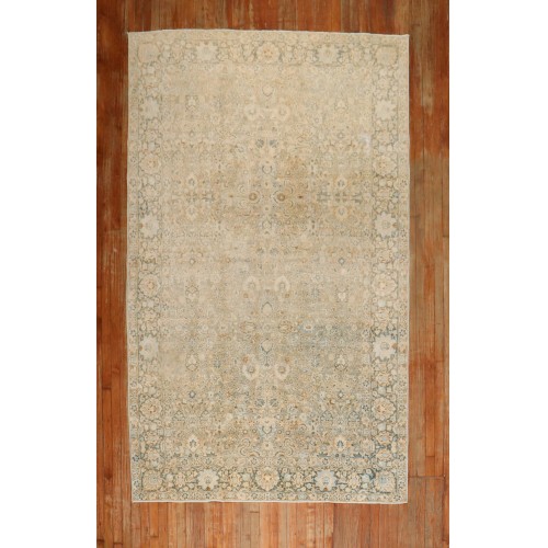 Neutral Persian Tabriz Rug No. 7991