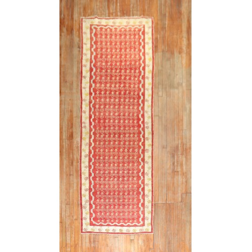 Red Turkish Ghiordes Runner No. 8050