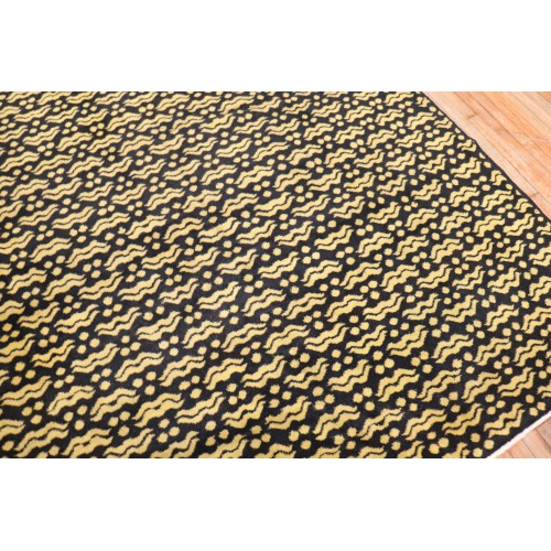 Black Yellow Turkish Deco Rug No. 8101