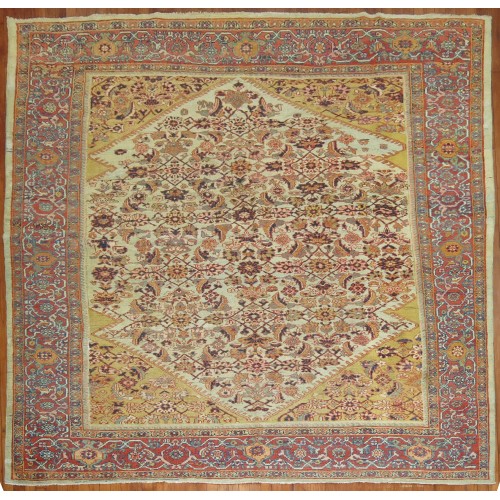 Square Dramatic Antique Sultanabad Rug No. 8265