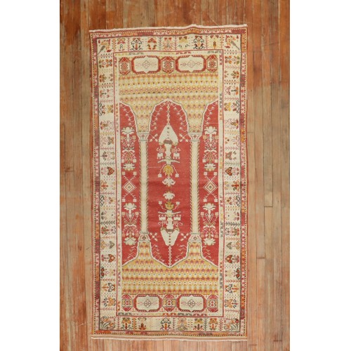 Vintage Turkish Column Prayer Rug No. 8317