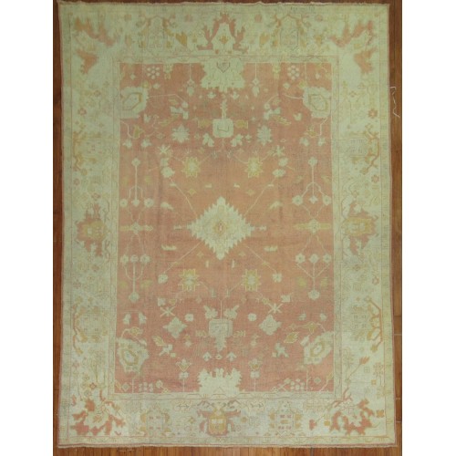 Soft Orange Antique Oushak Rug No. 8383