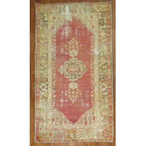 Distressed Angora Wool Oushak Rug No. 8430