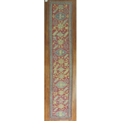 Raspberry Antique Oushak Runner No. 8470