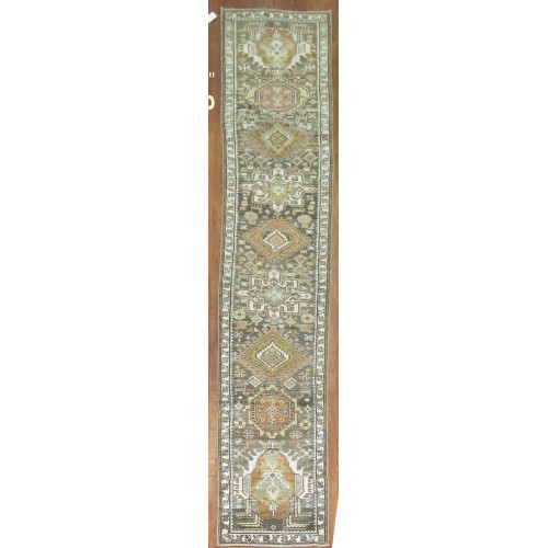 Narrow Antique Heriz Runner No. 8530